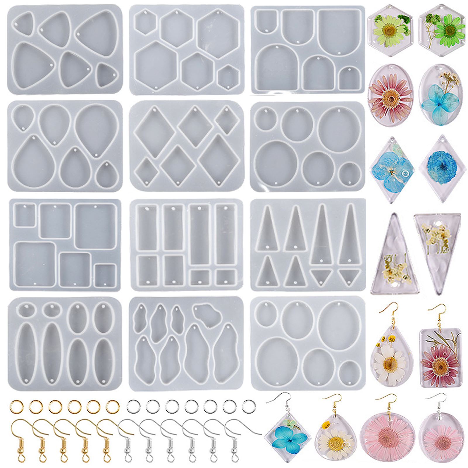 Resin Craft Projects - Geometric Earring Pendant Silicone Mold For