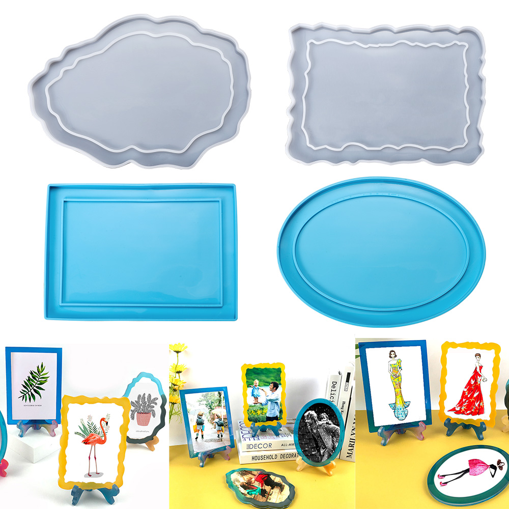 Resin Pigment Set - Rectangle Photo Frame Silicone Mold Oval