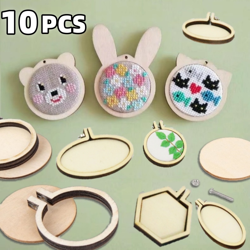 Wood Ring Blank - 10PCS Mini Embroidery Hoop Wooden Ring