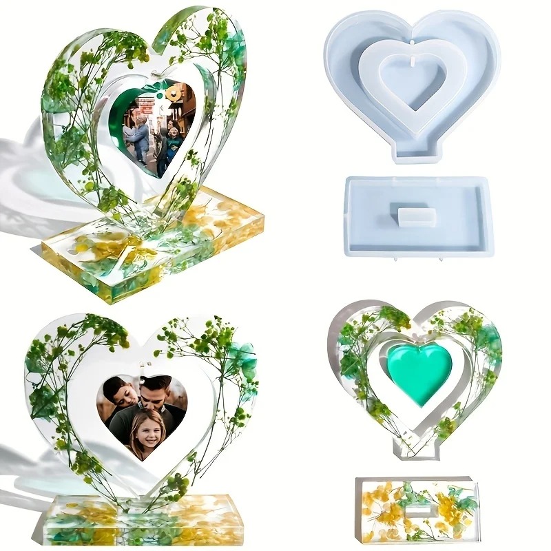 Resin Craft Ideas - Heart Resin Molds, 2 Pieces Love
