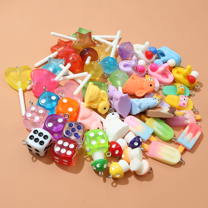 Resin Craft Projects - 10PCS Resin Pendant Charms Rabbit Dice
