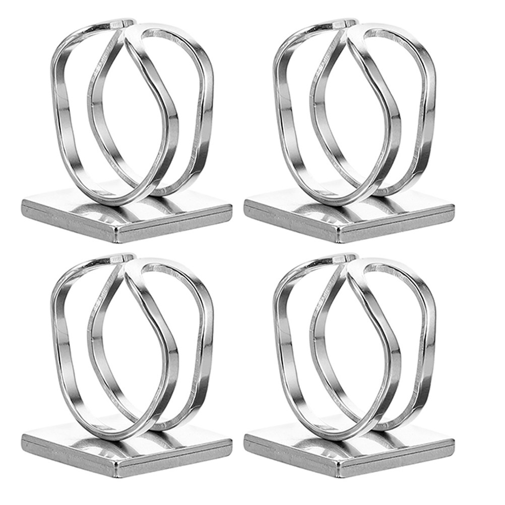 Resin Crafts - 4Pcs Stainless Steel Square Bezel Ring