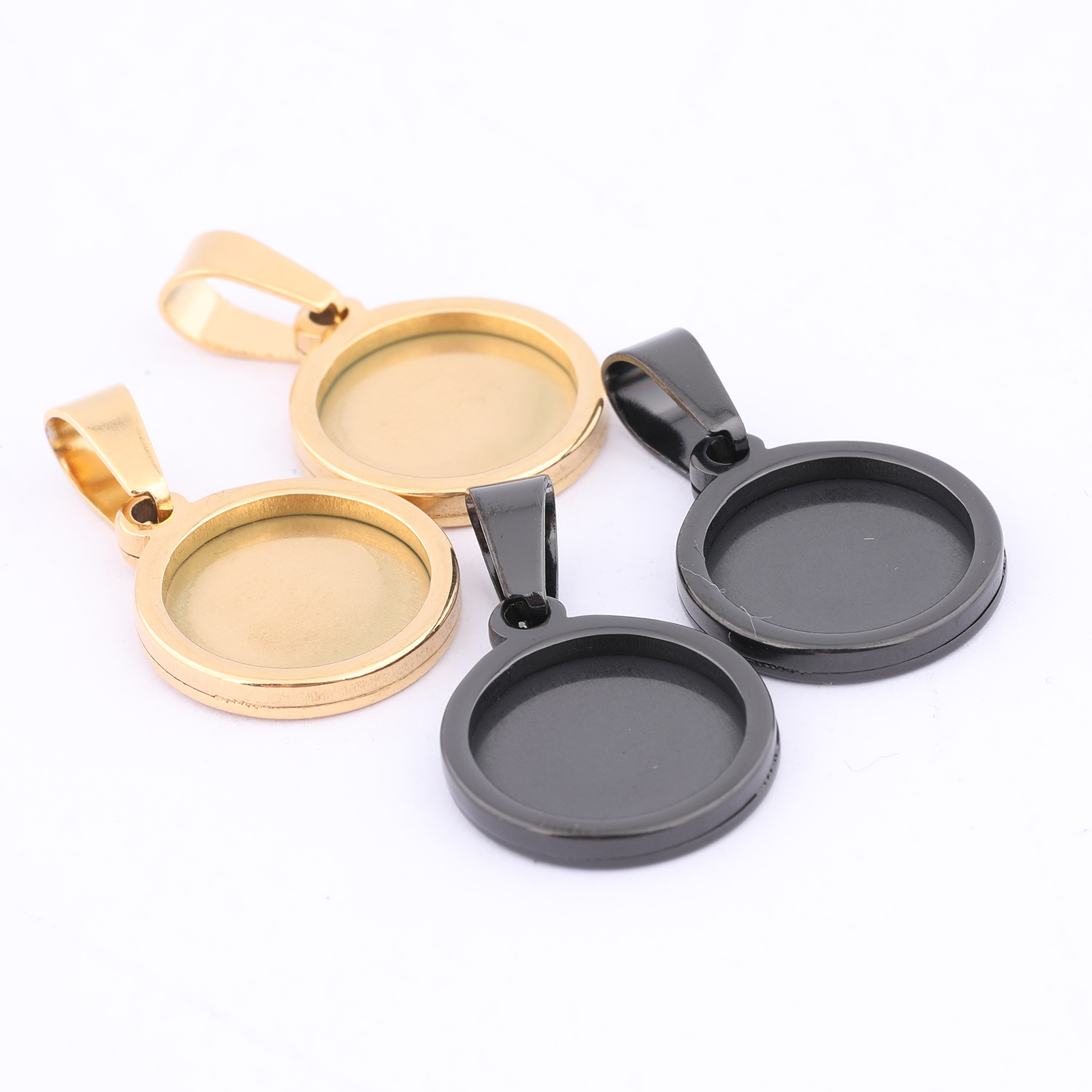 10pcs Gold Plated Black 12mm R - Bezels Set Pendant 리뷰 및 가격