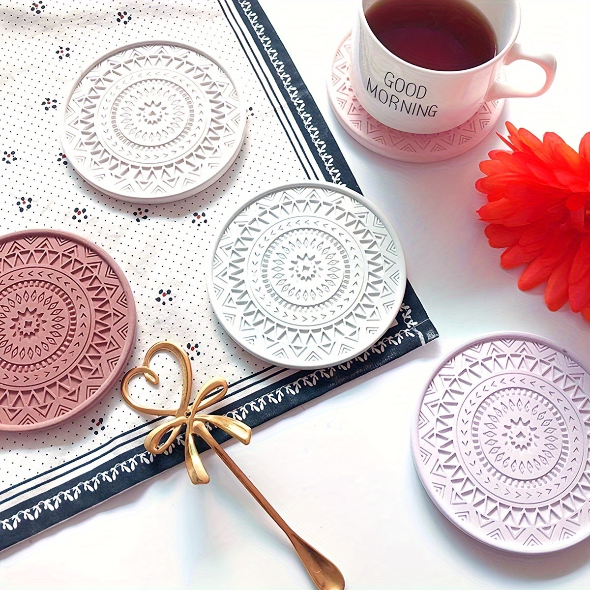 Flower Coaster Silicone Mold E - Coaster Mold Round 리뷰 및 가격