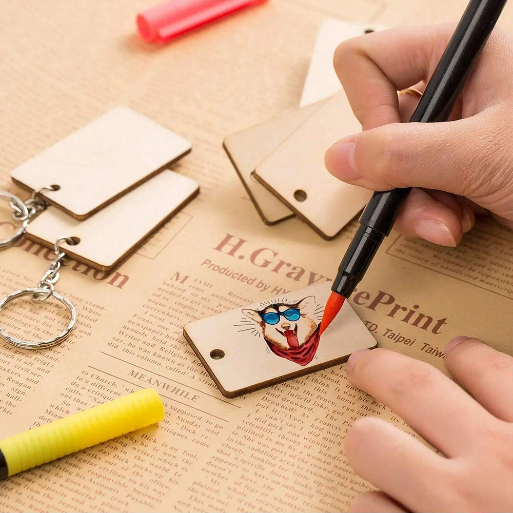 60pcs Blank Wooden Key Chains  - Wood Ring Blank 리뷰 및 가격