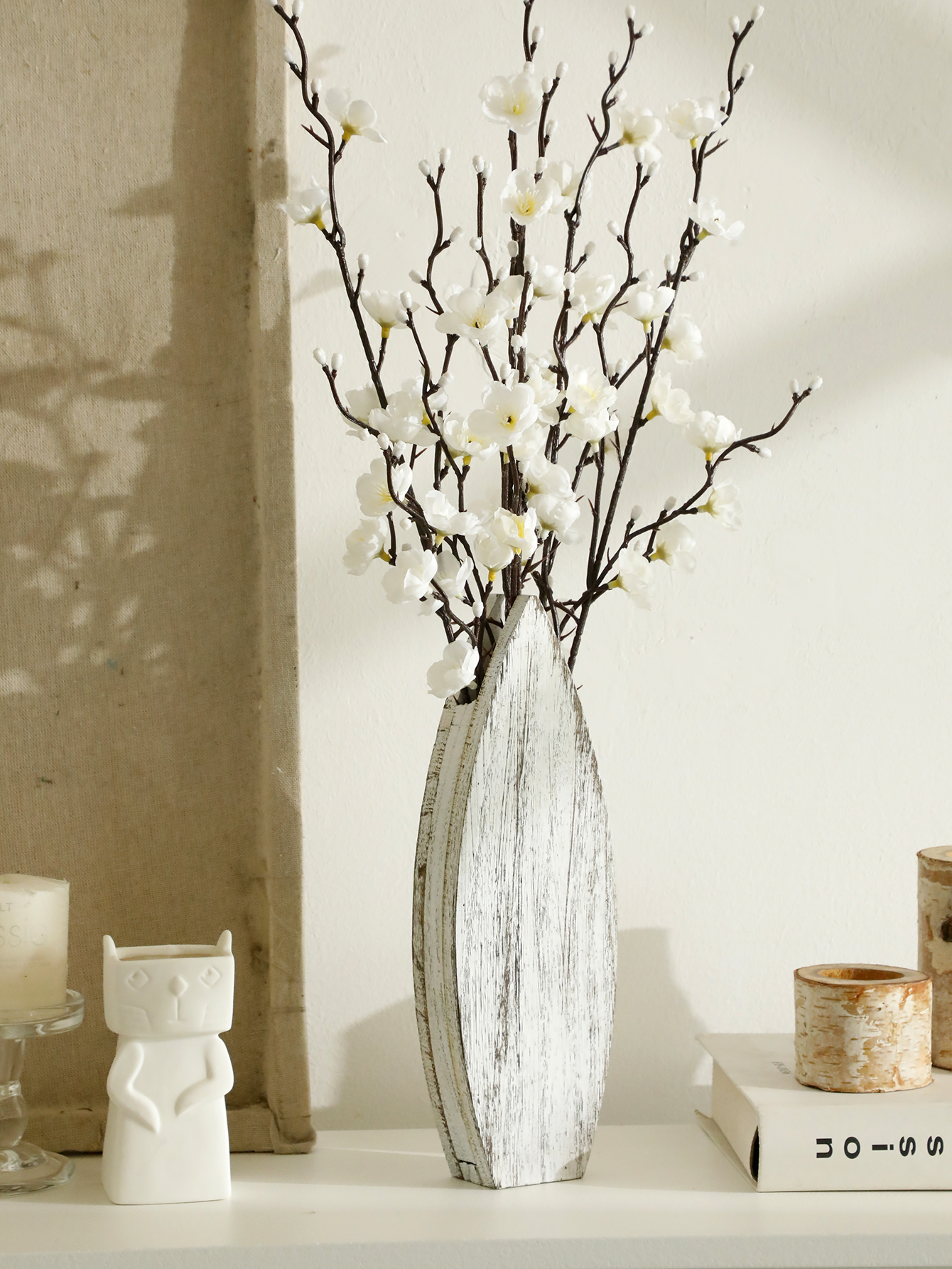 Nautical Wooden Vase Whale Tai - Dried Flower Bulk 리뷰 및 가격