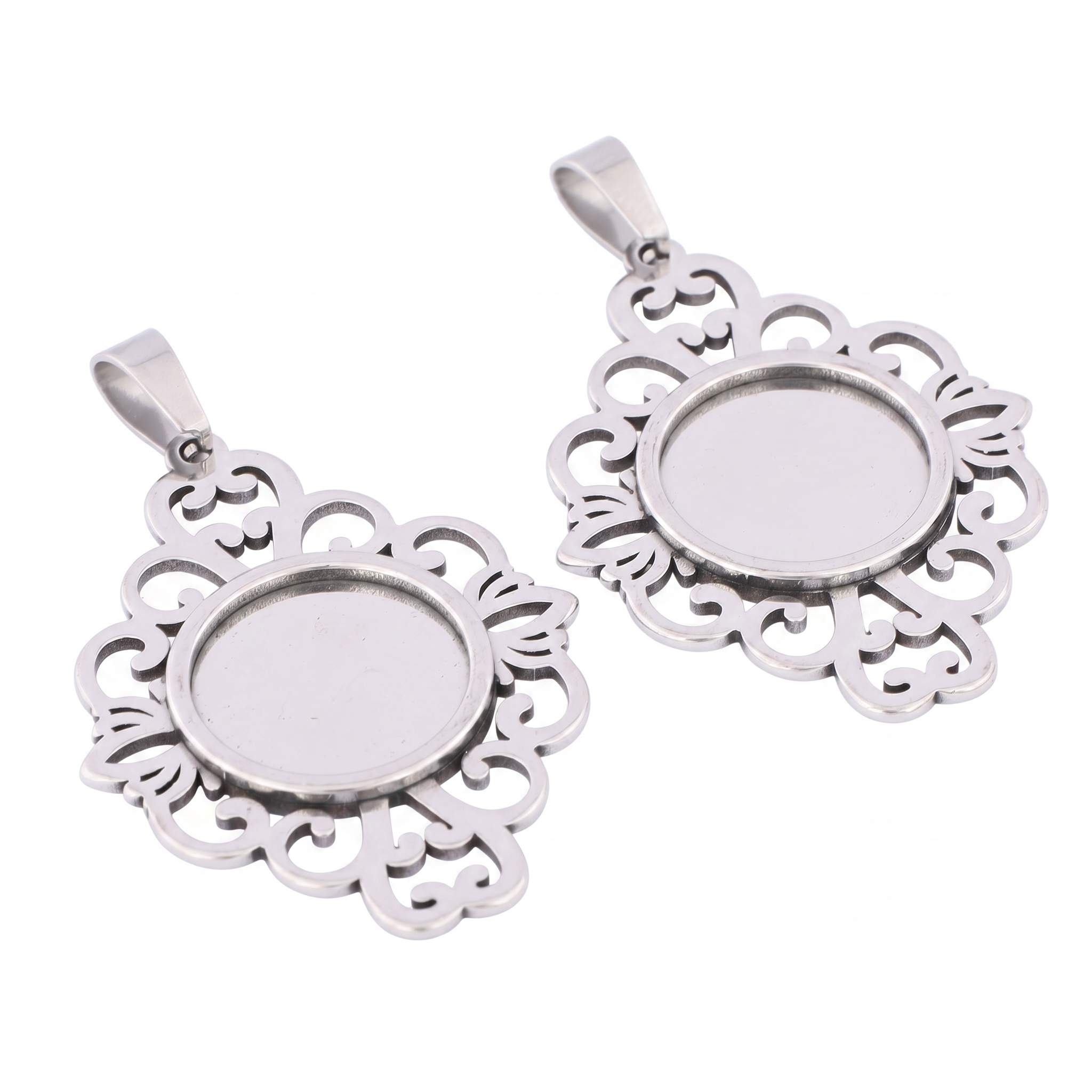 5pcs Stainless Steel Filigree  - Bezels Set Pendant 리뷰 및 가격