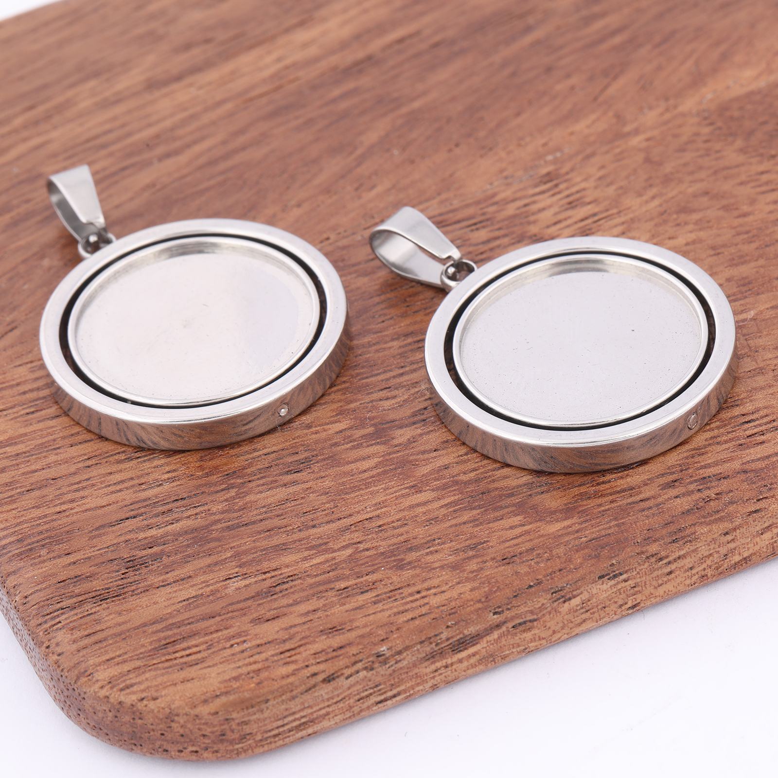 3pcs Stainless Steel  Rotatabl - Bezels Set Pendant 리뷰 및 가격