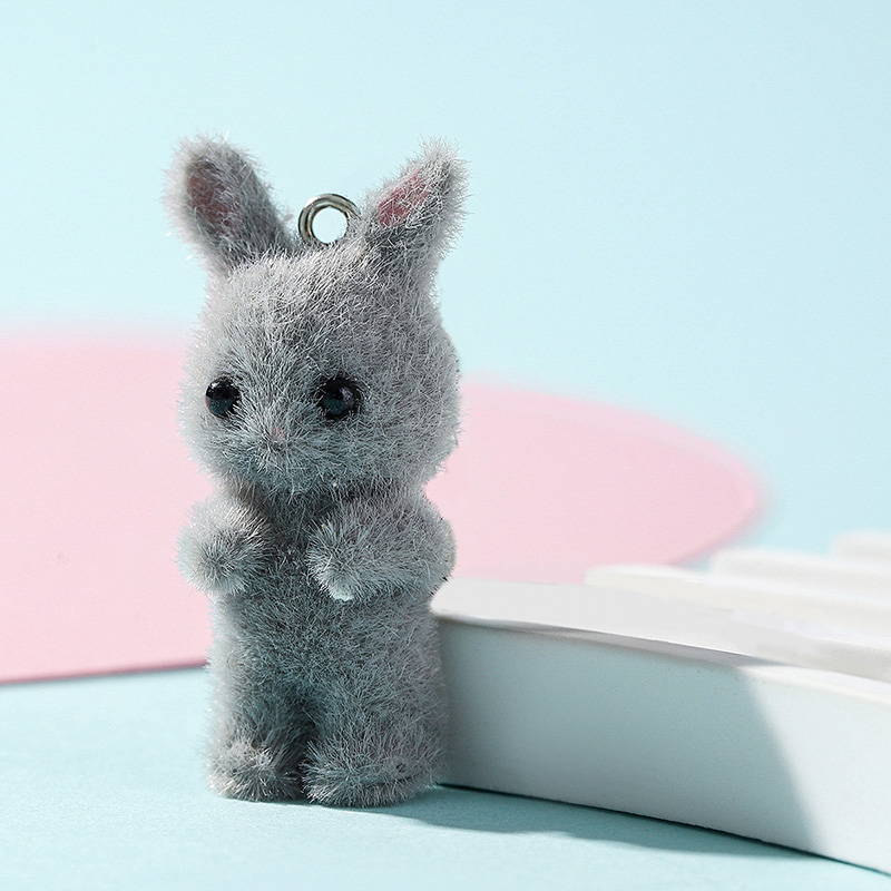 5pcs/lot Cute Flocking Rabbit  - Resin Craft Projects 리뷰 및 가격