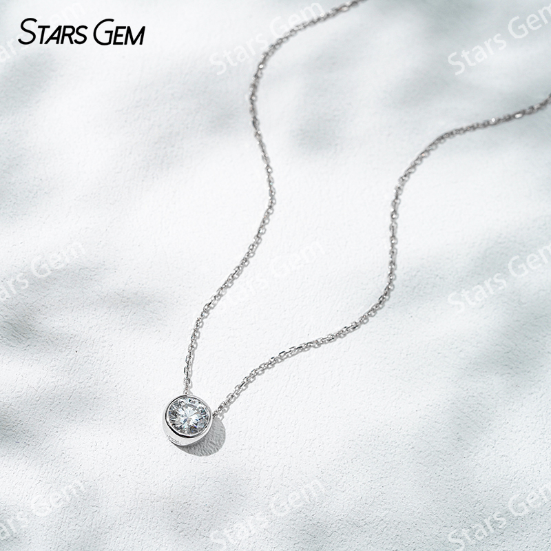 18K Gold 6.4mm 1.0ct Round Bri - Bezels Set Pendant 리뷰 및 가격