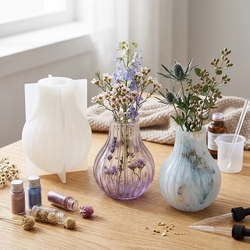 Silicone Vase Mold with Stripe - Resin Craft Ideas 리뷰 및 가격