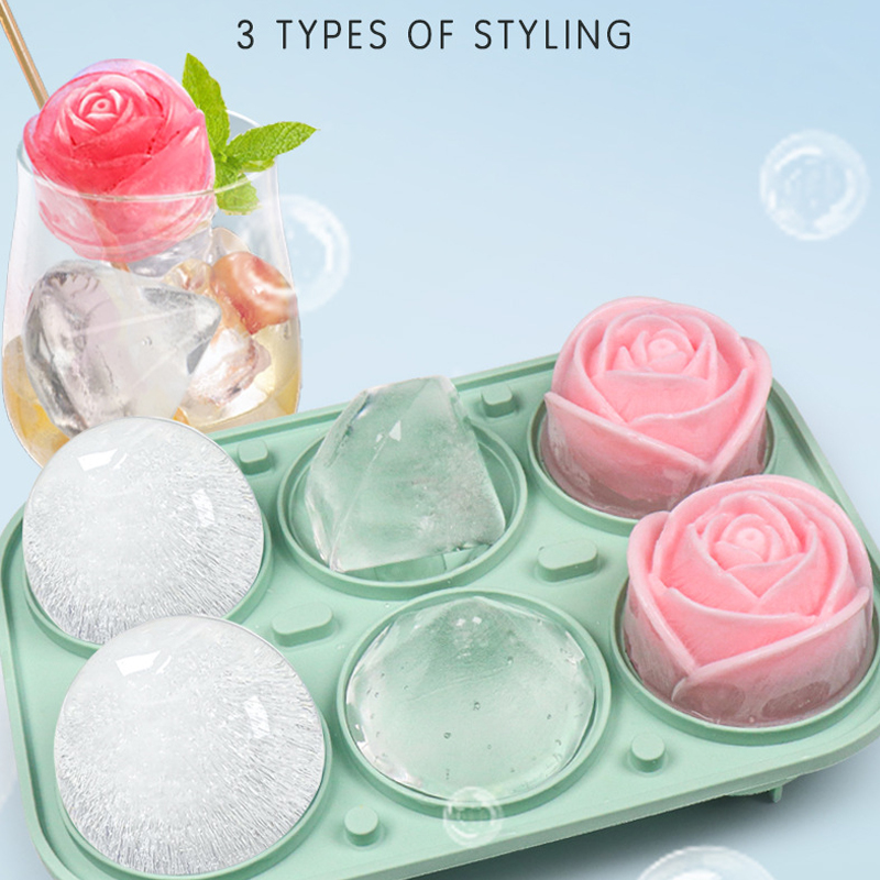 3D Rose Diamond Round Ice Cube - Coaster Mold Round 리뷰 및 가격