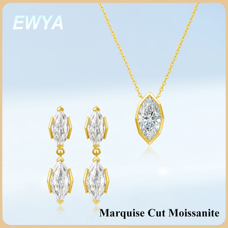 EWYA 3CT Marquise Cut Moissani - Bezels Set Pendant 리뷰 및 가격