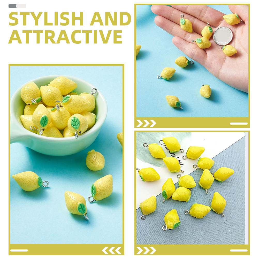 20Pcs Resin Lemon Charms Fruit - Resin Crafts 리뷰 및 가격
