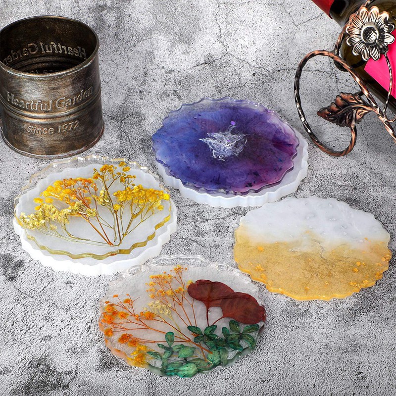 6 Pieces Resin Coaster Mold La - Geode Mold Silicone 리뷰 및 가격