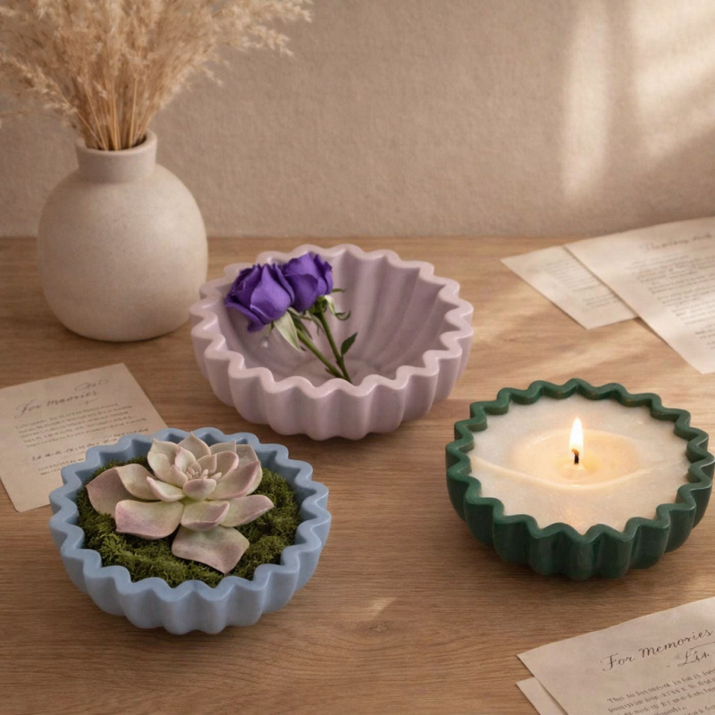 1 Epoxy plaster origami wave e - Coaster Mold Round 리뷰 및 가격