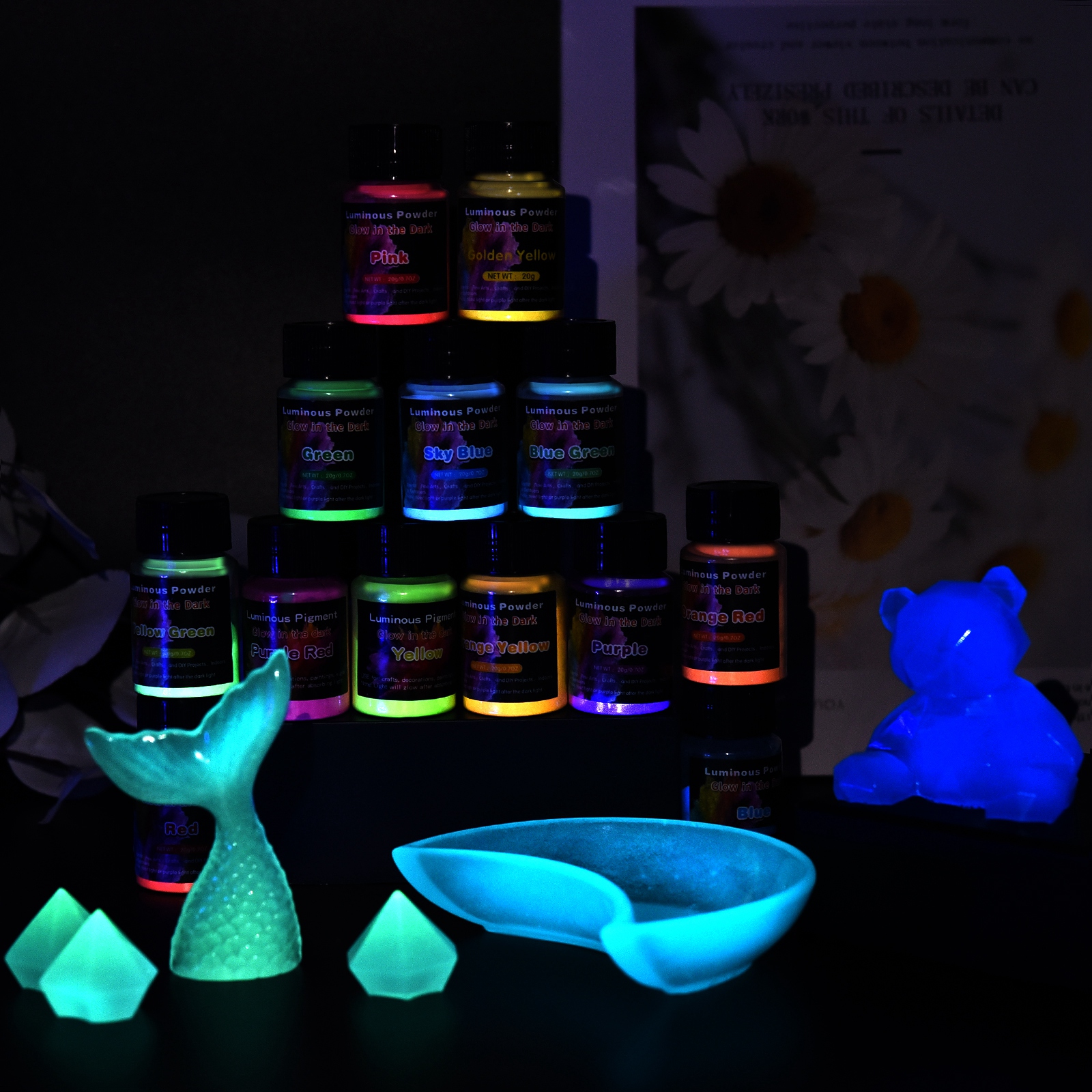 20g Luminous Glitter Powder Ph - Resin Pigment Set 리뷰 및 가격