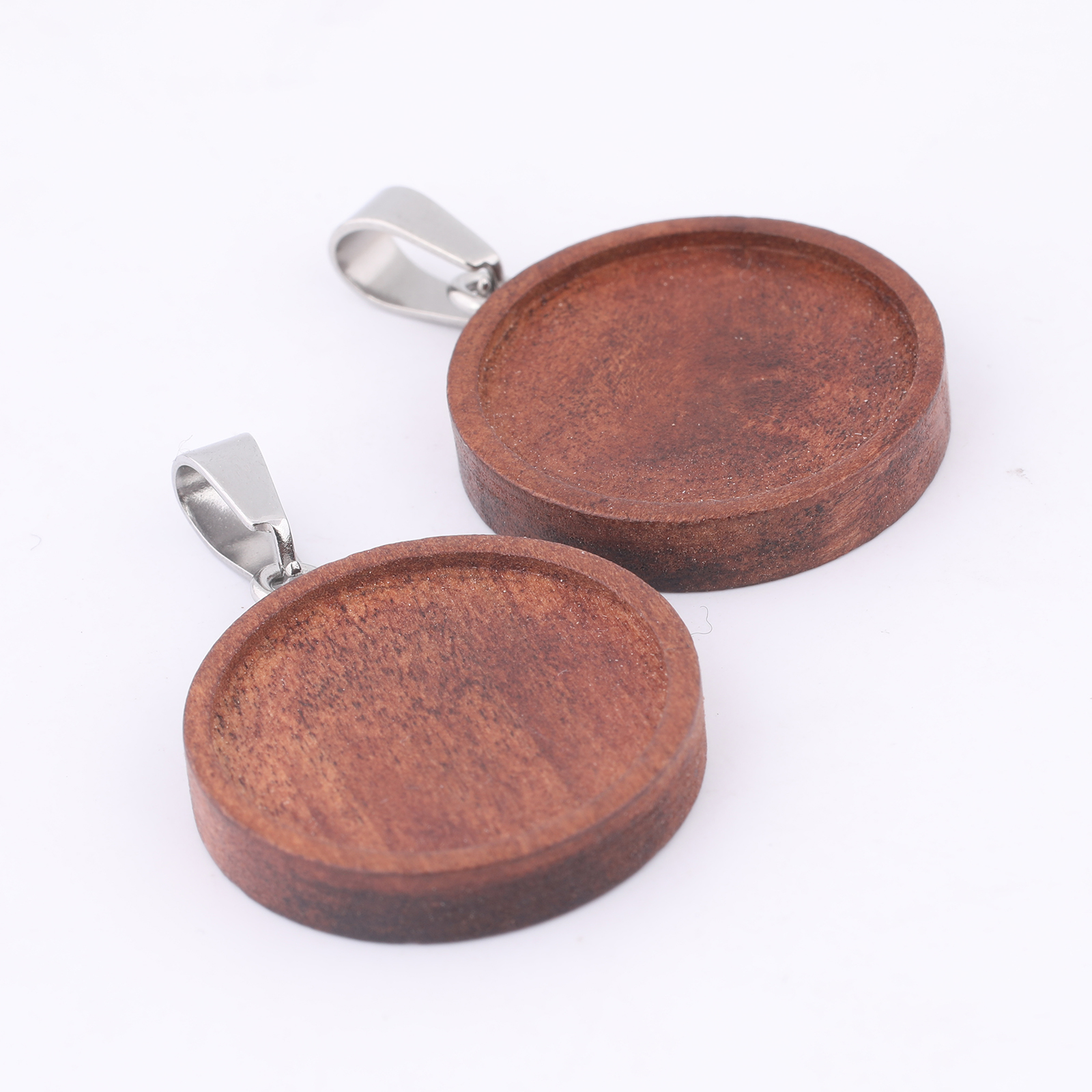 10pcs 20mm Round Wood Cabochon - Bezels Set Pendant 리뷰 및 가격