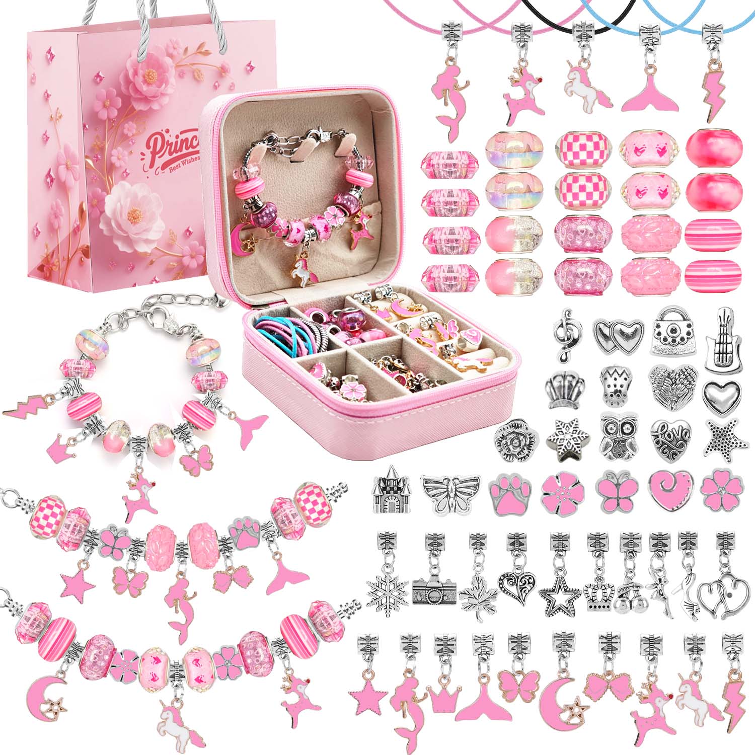 68pcs pink beaded jewelry set, - Resin Craft Projects 리뷰 및 가격