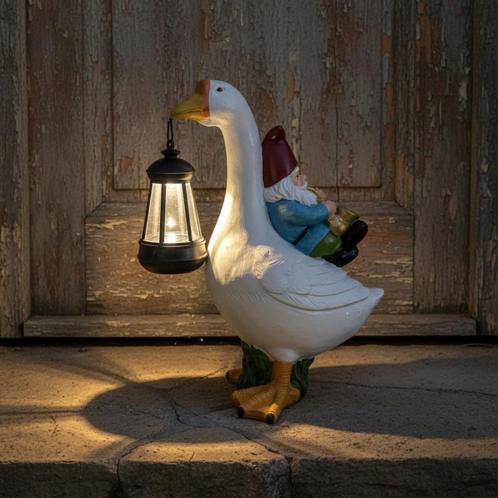 Gnome Riding Goose Statue Weat - Resin Crafts 리뷰 및 가격