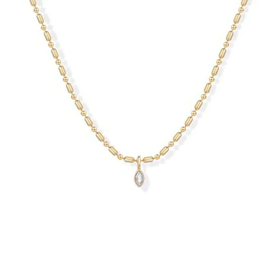 14K Gold Plated Dainty Tube Ba - Bezels Set Pendant 리뷰 및 가격